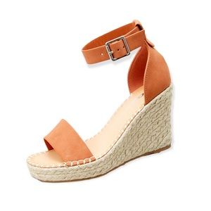 SODA  Women's Open Toe Ankel Strap Espadrille Wedge Sandals